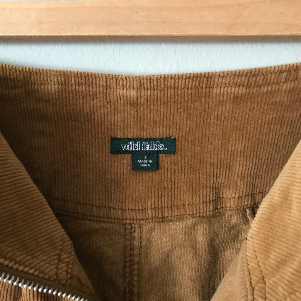 Like New Caramel Brown Corduroy Zip Front Skirt Size 2 Worn Once by Wild Fable - Picture 4 of 4